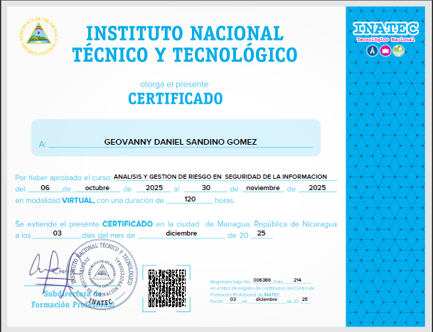 Certificación 1 - Geovanny Sandino