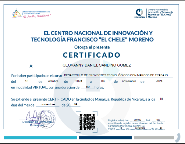 Certificación 2 - Geovanny Sandino